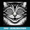 Hypnotic Cat Gaze Vintage Evil Smile Design - Decorative Sublimation PNG File