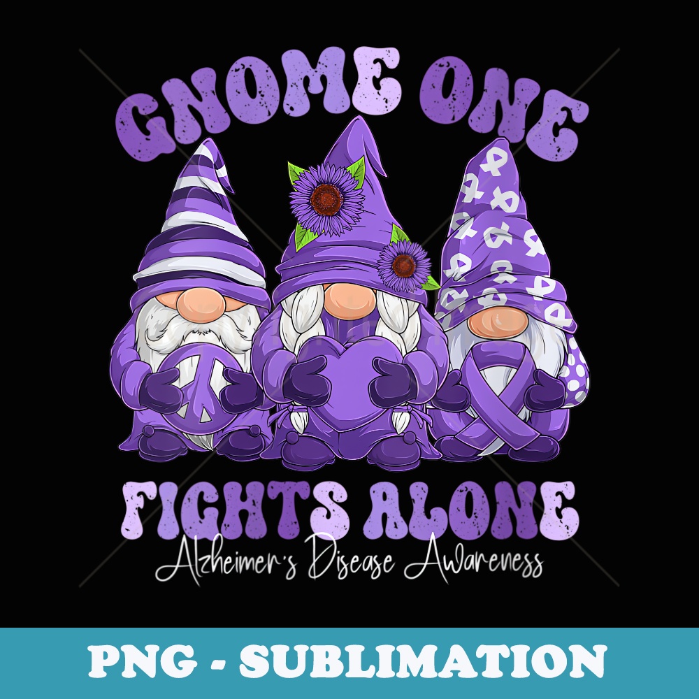 s Alzheimers Disease Awareness Month Purple Ribbon Gnomies - PNG Sublimation Digital Download