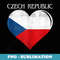 Vintage Czech Republic Flag Heart - Stylish Sublimation Digital Download