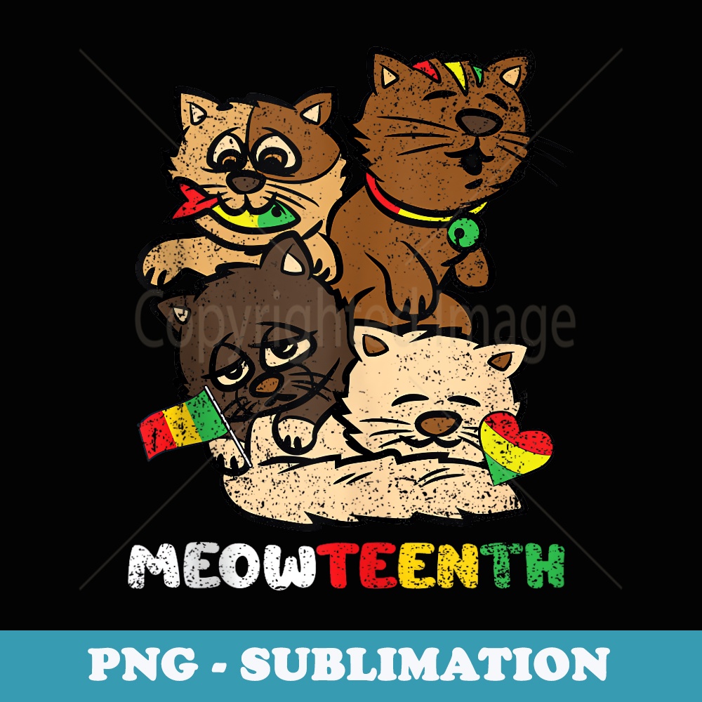 Cat Meow Juneteenth Kitten Lover BLM Black History - Digital Sublimation Download File