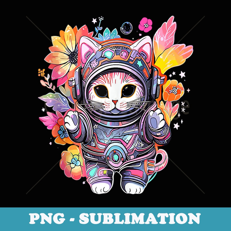 Cute Astronaut Cat EDM Festival - Trendy Sublimation Digital Download