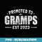 Vintage Promoted to Gramps Est Grandpa Fathers Day Men - PNG Sublimation Digital Download