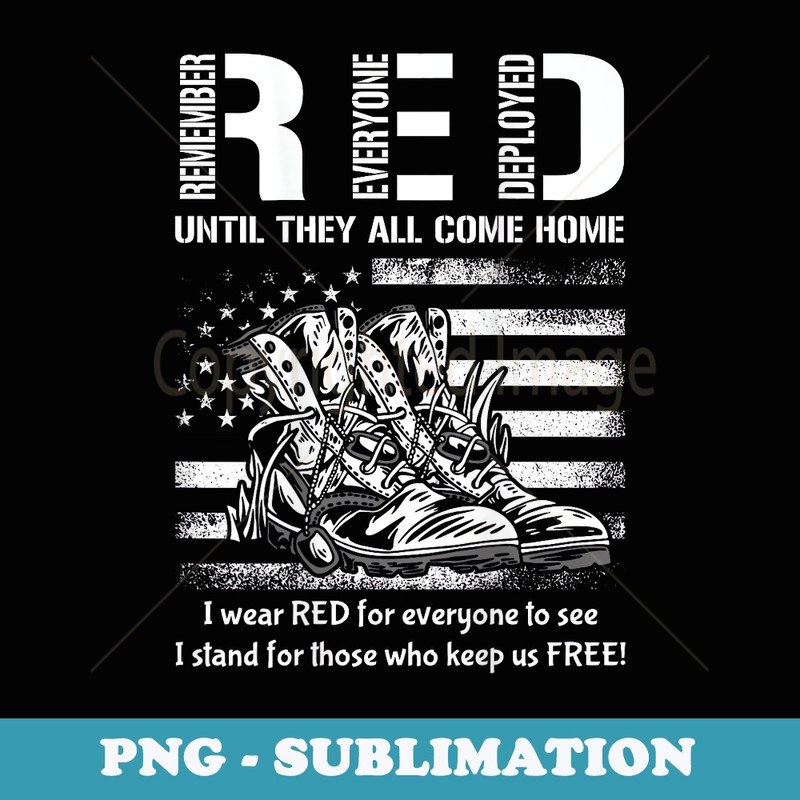 Vintage Red Friday Until They Come Home USA American Flag - PNG Transparent Sublimation Design