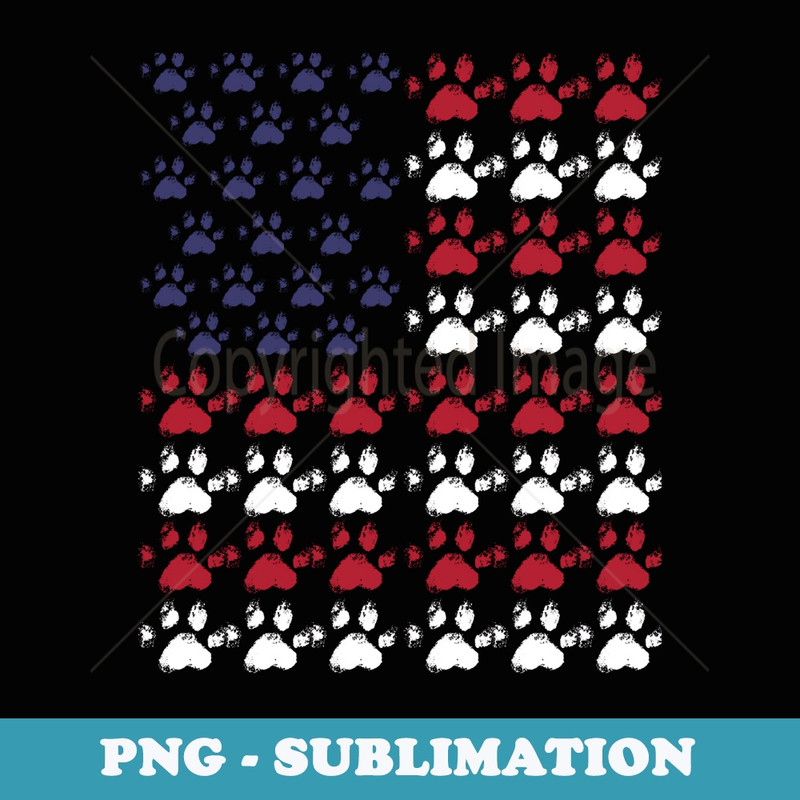 Cat paw kitten American Flag 4th of July USA - Digital Sublimation Download File