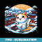Cheerful Winter Kitten Lover Japanese Art Cute Cat - PNG Transparent Sublimation File