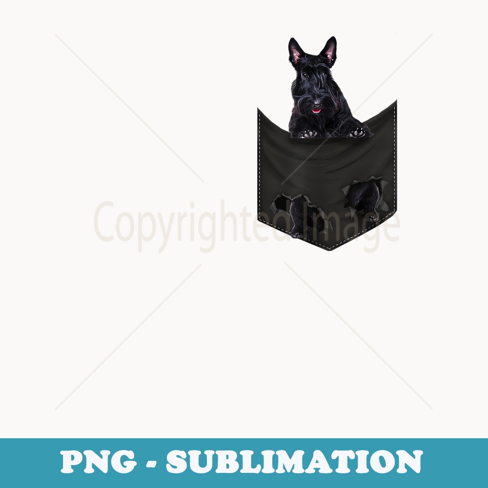 Funny Scottish Terrier in Your Pocket for Scottish Lovers - Elegant Sublimation PNG Download