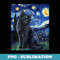 Manx Cat Van Gogh Starry Night Art - Exclusive PNG Sublimation Download