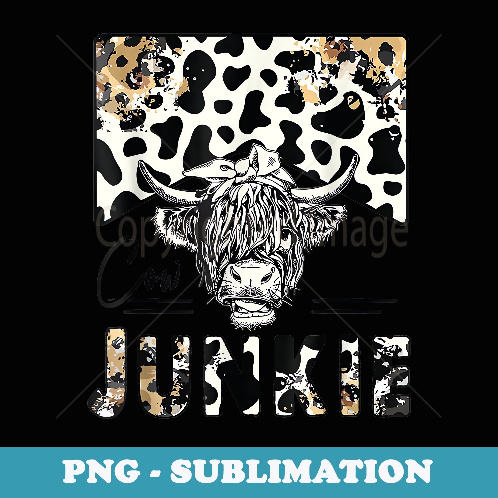 Leopard Highland Cow Bandana Cow Junkie Western Country - Stylish Sublimation Digital Download