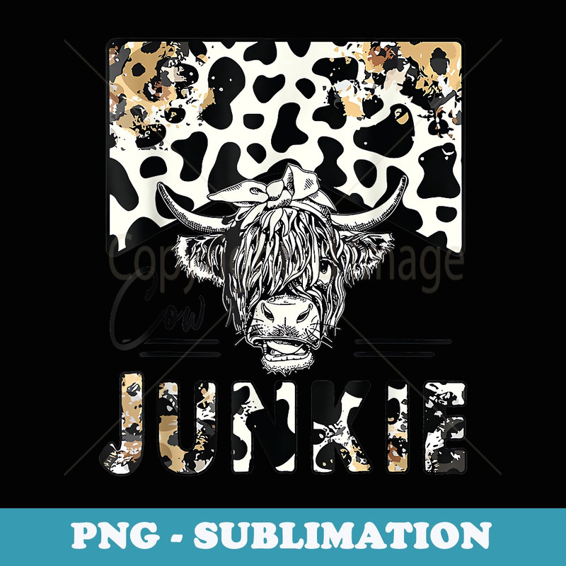 Leopard Highland Cow Bandana Cow Junkie Western Country - Stylish Sublimation Digital Download