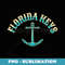 Florida Keys USA Fishing Design on Front and Back - Retro PNG Sublimation Digital Download