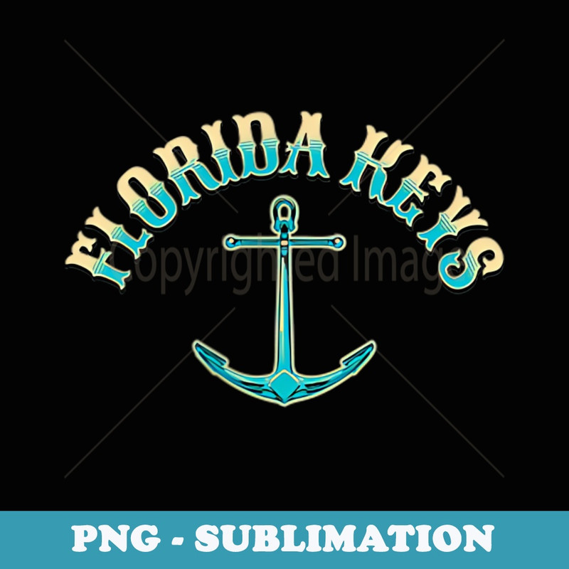 Florida Keys USA Fishing Design on Front and Back - Retro PNG Sublimation Digital Download