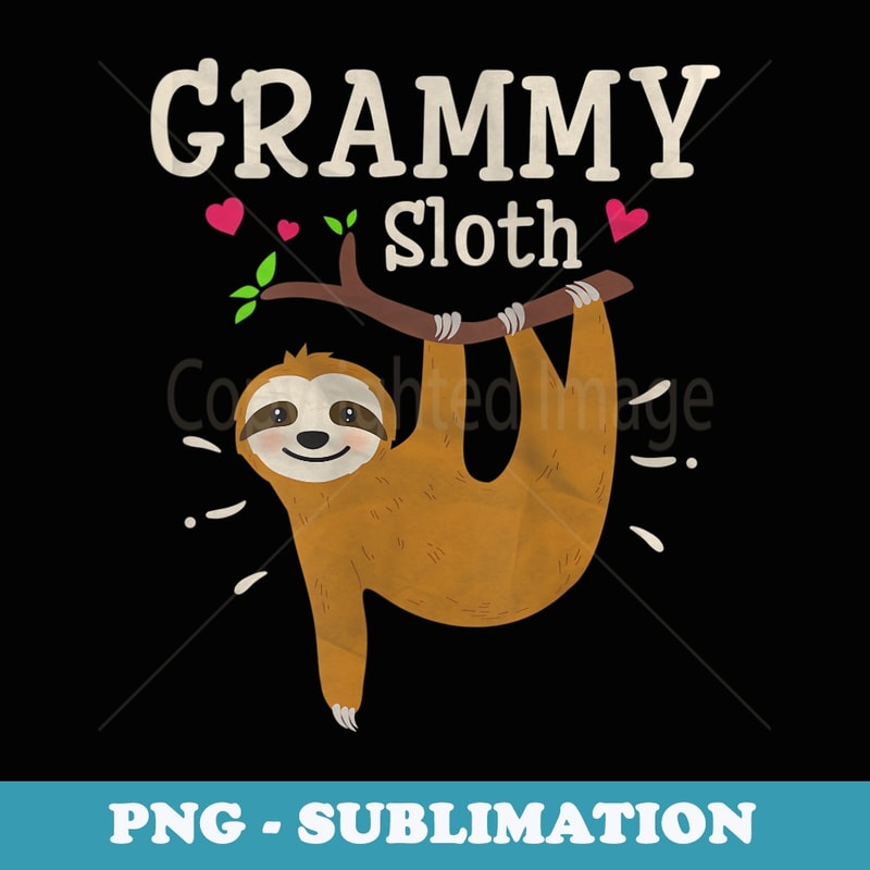 s Funny Sloth Graphic Humor Zoo Animal Lovers Grammy - Instant PNG Sublimation Download