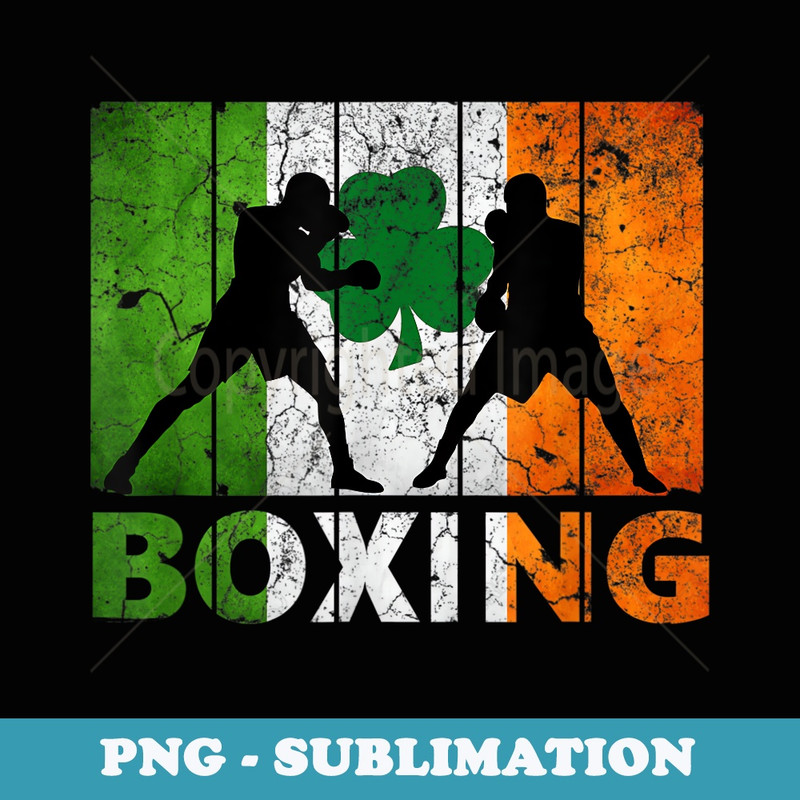 Irish boxing Ireland Vintage style Flag Shamrock Irish boxer - Sublimation Digital Download