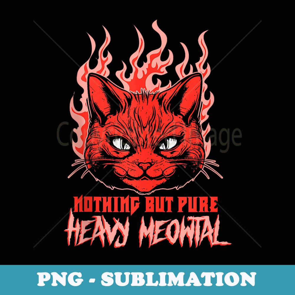 Music Heavy Meowtal Cat - Sublimation Digital Download