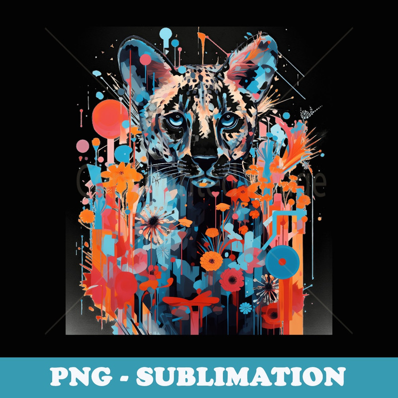 Floral Cheetah Animal Graphic s For Boys Girls - Exclusive PNG Sublimation Download