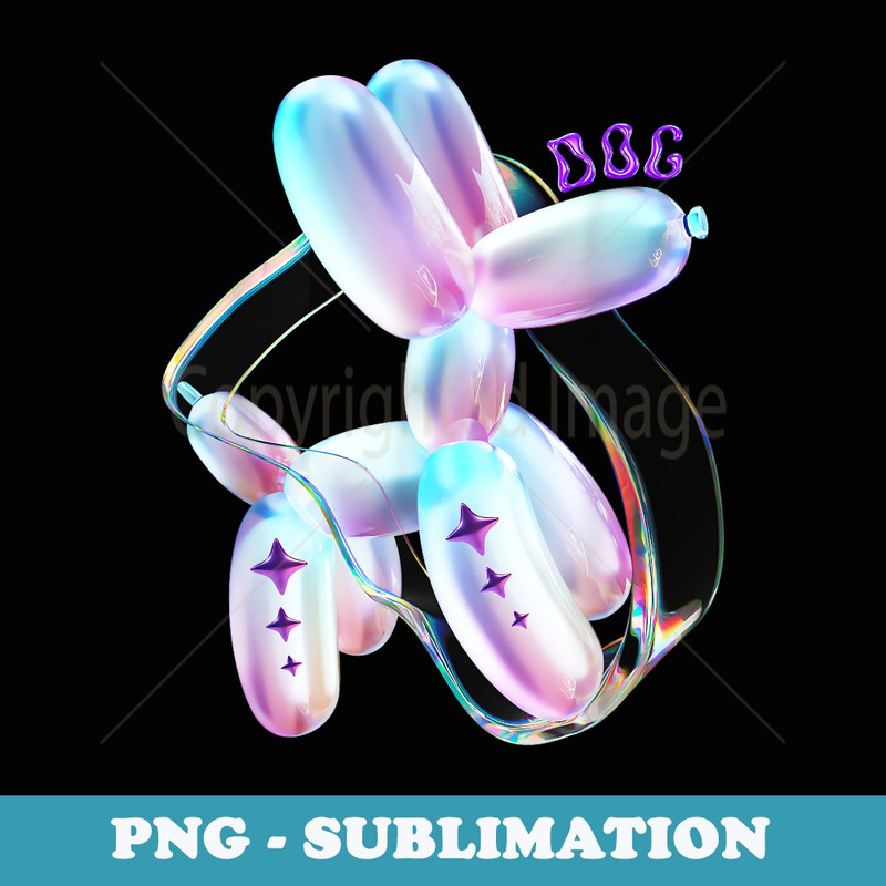 3D BALLOON DOG - Decorative Sublimation PNG File