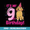 Its My 9th Birthday Golden Retriever Dog Lovers 9 Years Old - Retro PNG Sublimation Digital Download