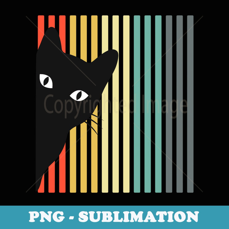 Black Cat Retro Color Cat Lover Design Cat Owner - Exclusive PNG Sublimation Download