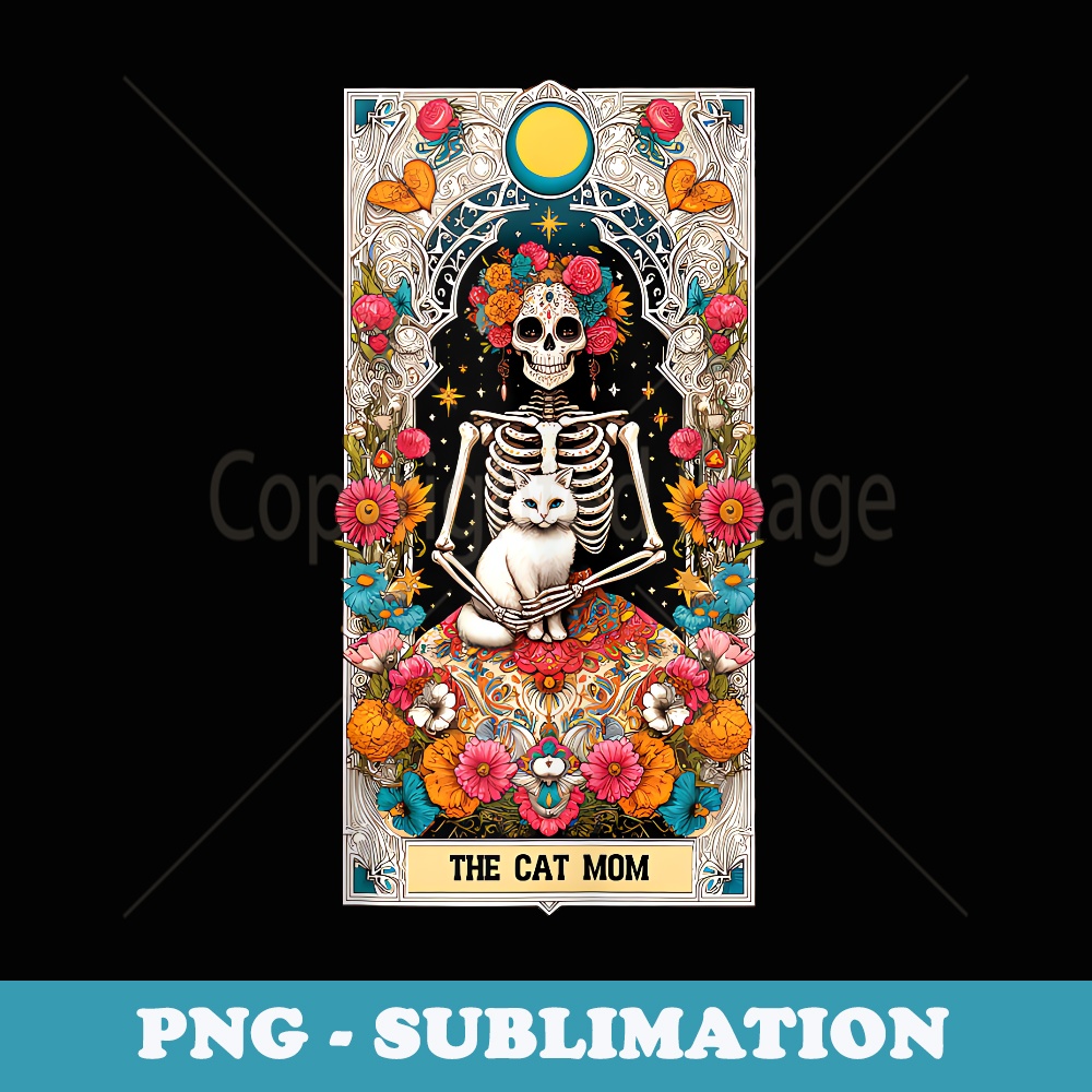 The Cat Mom Tarot Card Funny Mothers Day Cat Lovers - Elegant Sublimation PNG Download