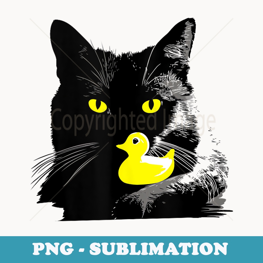 Cat with Yellow Rubber Ducky Summer Bathing Beach Outfit - Unique Sublimation PNG Download