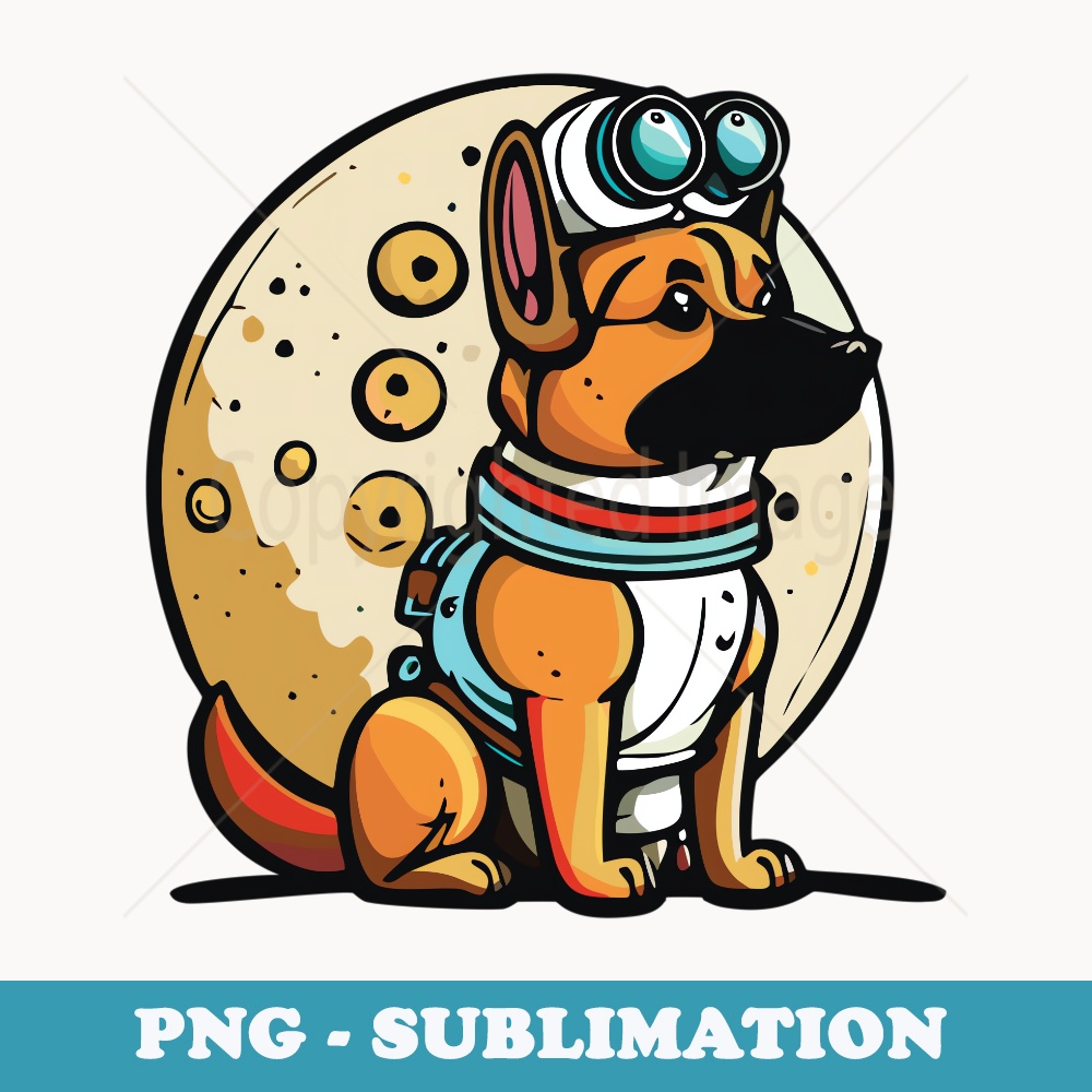 2024 Total Solar Eclipse Moon German Shepherd Lovers Retro - PNG Transparent Sublimation Design