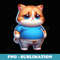 Funny sad Fat Cat Art Design Fat Kitten Cat owners - Trendy Sublimation Digital Download