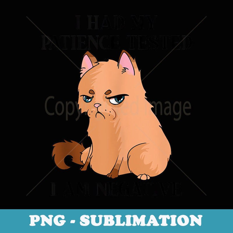 I had my patience tested I am negative cat lover funny cat - PNG Transparent Sublimation File