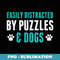Easily Distracted By Puzzles and Dogs Puzzling Jigsaw Puzzle - Instant PNG Sublimation Download