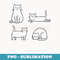 Funny Cute Cat Poses Cat Lover Minimalist Art - High-Resolution PNG Sublimation File