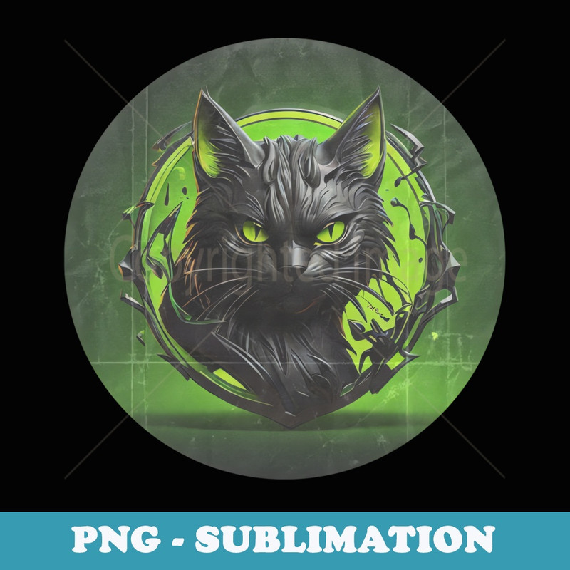 Green Cat - Stylish Sublimation Digital Download