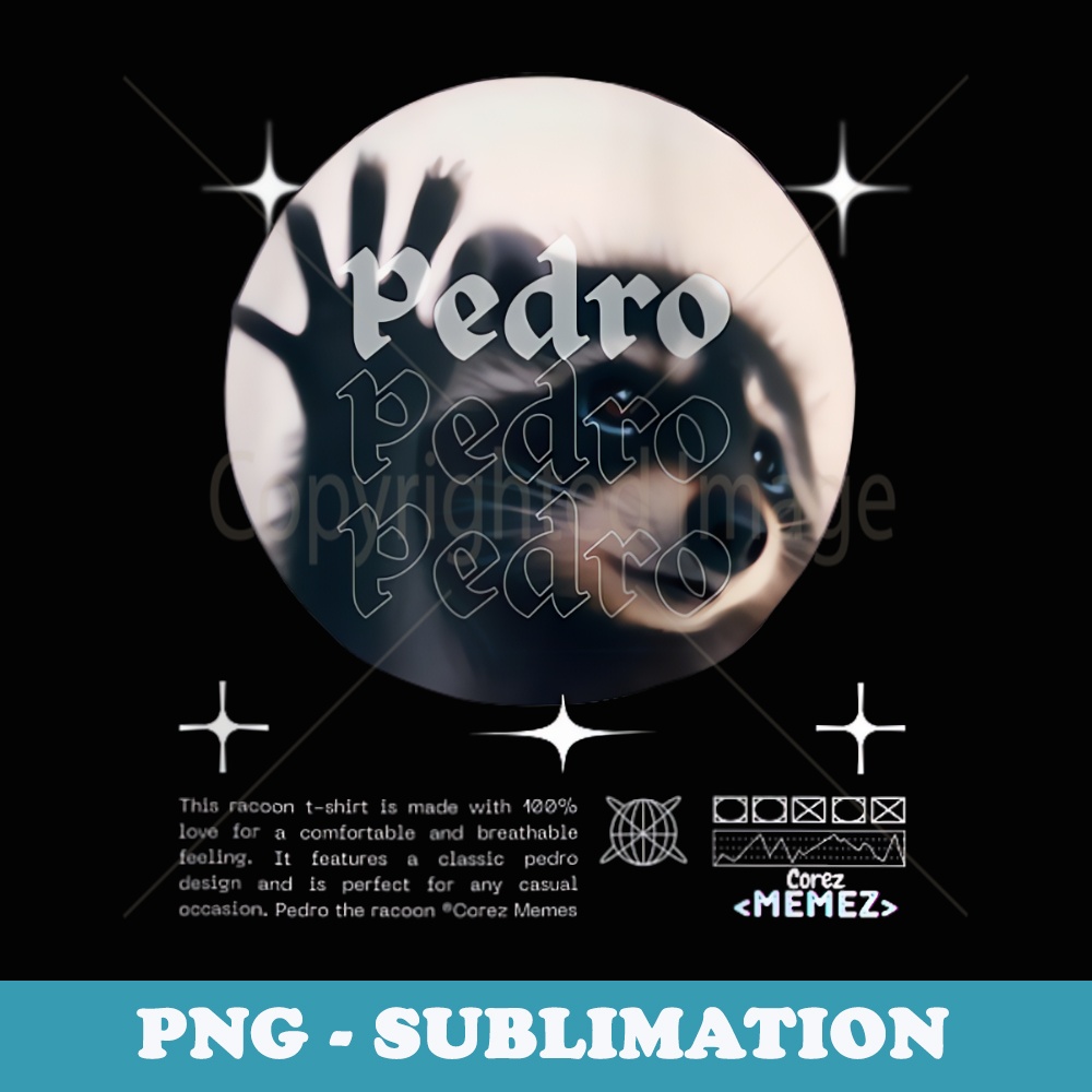 Pedro Dancing Racoon Pedro Pedro Dancing Racoon Meme Raglan Baseball - High-Resolution PNG Sublimation File