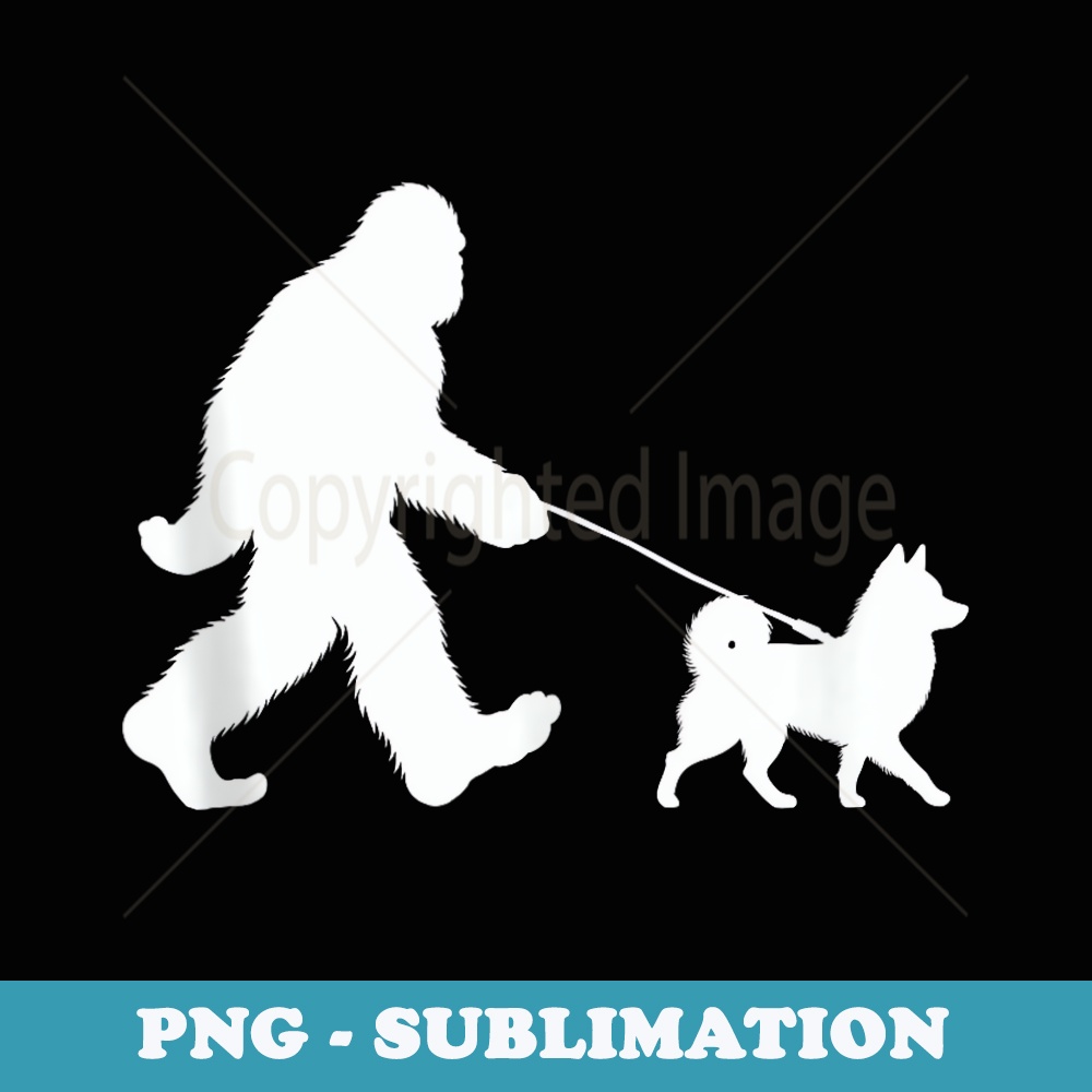 Bigfoot Walking a Dog Funny Schipperke Lovers Dog Dad - High-Resolution PNG Sublimation File