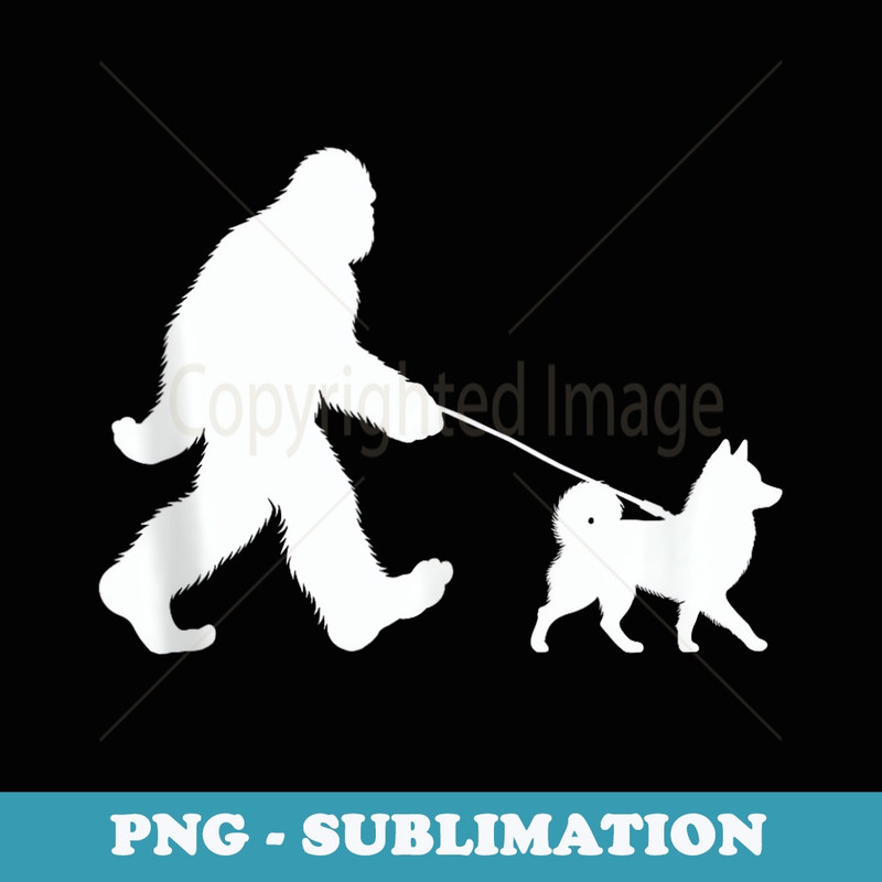 Bigfoot Walking a Dog Funny Schipperke Lovers Dog Dad - High-Resolution PNG Sublimation File