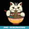 Cute Japanese Cat Kawaii Eating Ramen Cat Lovers - Decorative Sublimation PNG File