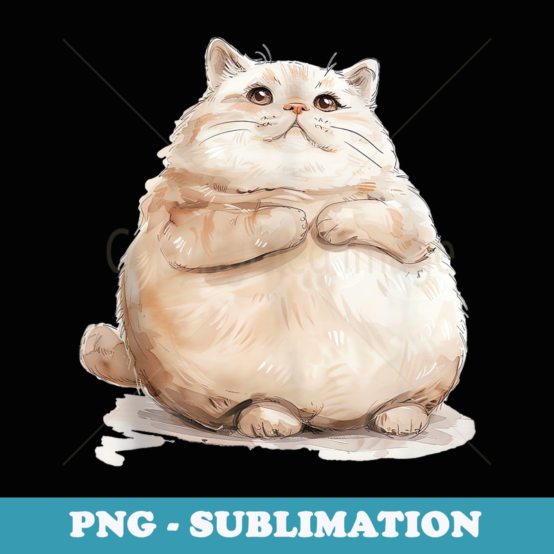 Kawaii Watercolor Cat Feline Fur Parent Chonk - Artistic Sublimation Digital File