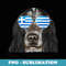 English Cocker Spaniel Dog Greece Flag Sunglasses - Professional Sublimation Digital Download