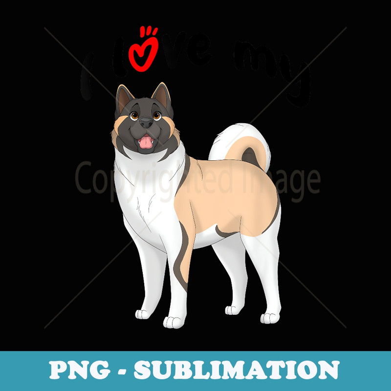 I Love My Akita Dog - Premium PNG Sublimation File