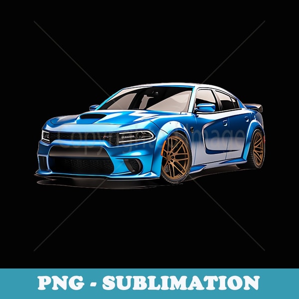 Redeye Dod Hemi Cat SRT Muscle Car Charger Blue - Sublimation PNG File