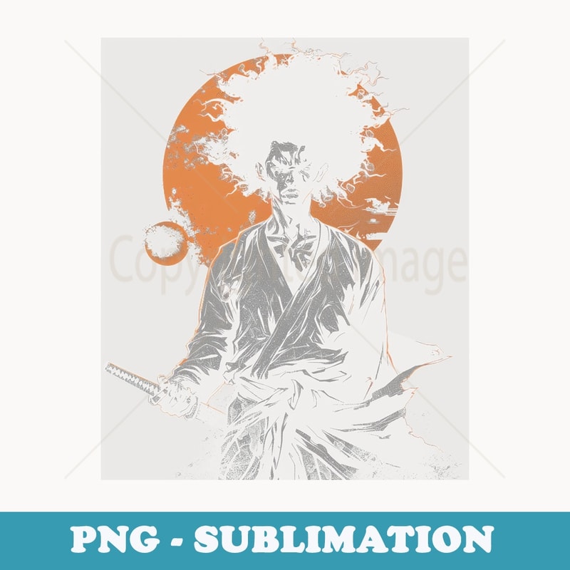 Anime Samurai Manga Style Unique Graphic American - Sublimation Digital Download