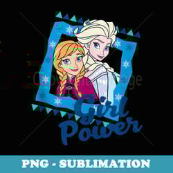 disney frozen girl power anna & elsa cute portrait - unique sublimation png download