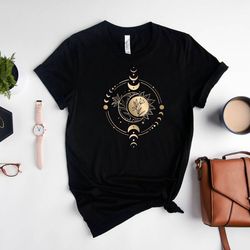 mystic moon shirt, mystical moon phase shirt, moon phase t-shirt, boho vintage moon shirt, celestial moon shirt