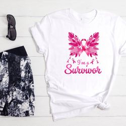 i'm a survivor t-shirt, pink ribbon shirt, breast cancer shirt, cancer awareness, cancer survivor, breast cancer gift