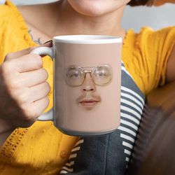 creepy & funny jeffrey dahmer face mug: unique true crime gift for friends - weird gag mug!