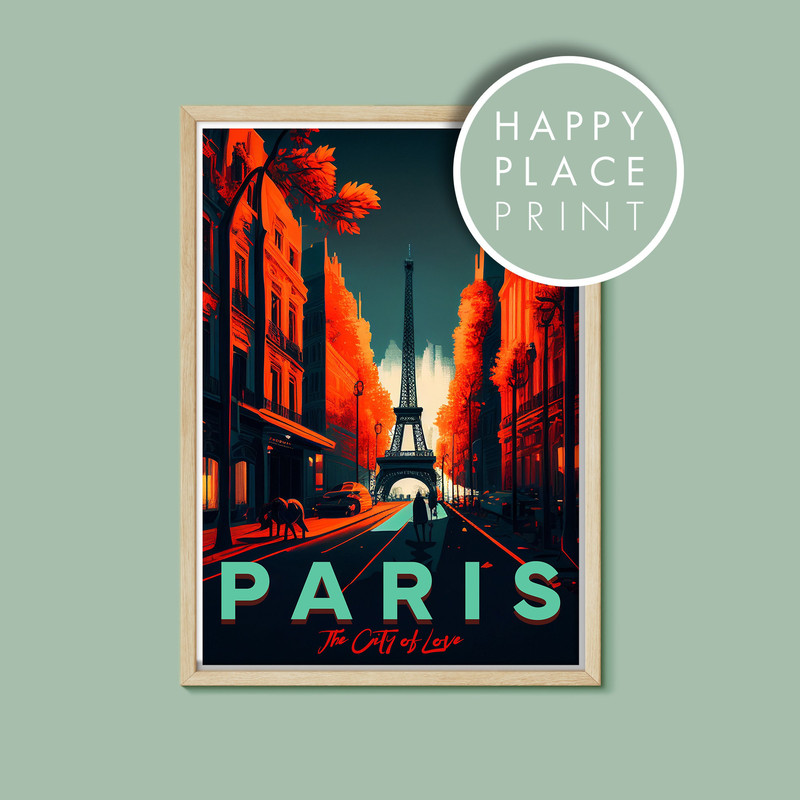 Eiffel Tower Poster - Paris Art Print for Travel Lovers and Home Decor - Vintage Travel Wall Art, Unique wall art, Retro travel poster.jpg