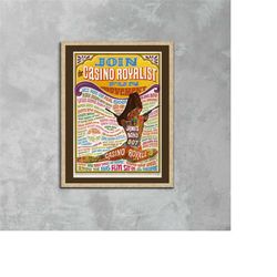 casino royale, 1967 james bond 007 film poster framed canvas print, pop culture, vintage poster, movie poster, advertise