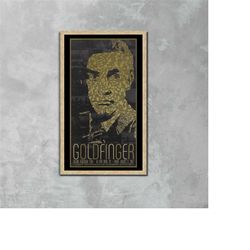 goldfinger, james bond 007 movie poster framed canvas print, pop culture graphic, vintage poster, film poster, advertisi