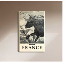 france, grotte de lascaux original vintage poster print canvas, lascaux cave, windels (photographer), vintage poster, ca