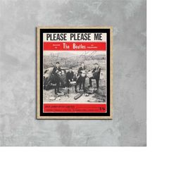 The Beatles Rock band Vintage Photo Poster Framed Canvas Print, Please please me Poster, Vintage Poster, Advertising Pos