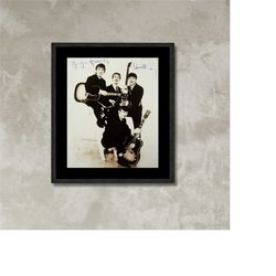 The Beatles Rock band Vintage Photo Poster Framed Canvas Print, Black and white framed, Vintage Poster, Advertising Post