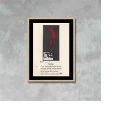 the godfather 1972 film poster framed canvas print, 80's classics, vintage poster, film poster, movie poster, advertisin